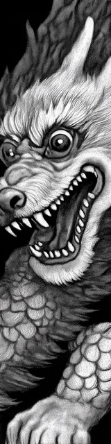 Free dragon bookmark featuring a gray Chinese-style dragon